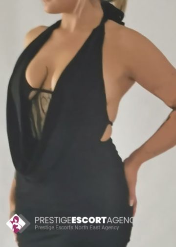 Woman in elegant black dress